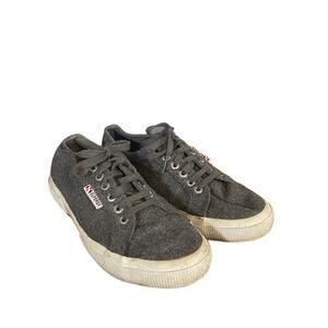 Superga Gray Wool Blend Lace up Low Top Classic Sneakers Unisex Men Sz 7